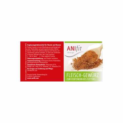 Cat Dog Accessories B.A.R.F. Snacks Supplements Meat-Flavour (Fleisch-Gewürz) 20g 1 Piece -3- Anifit